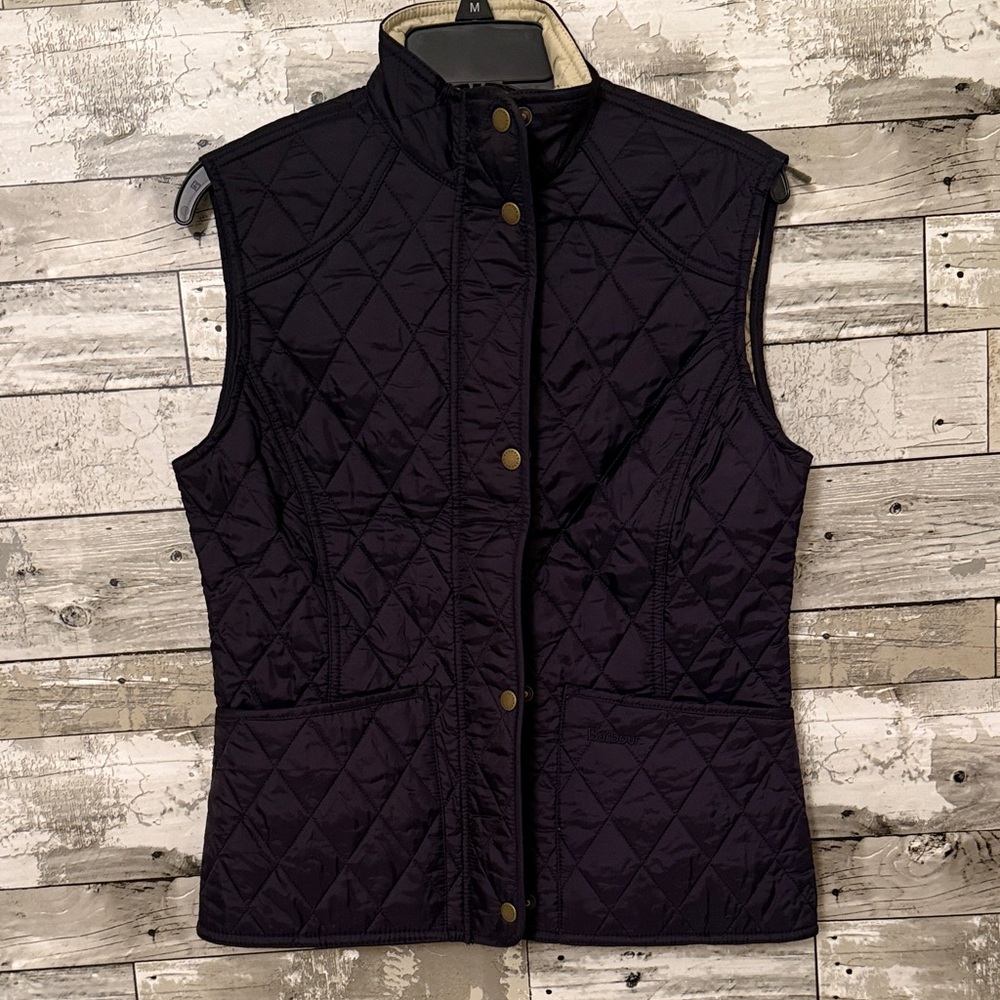 Quilted Black Vest with Gold Buttons